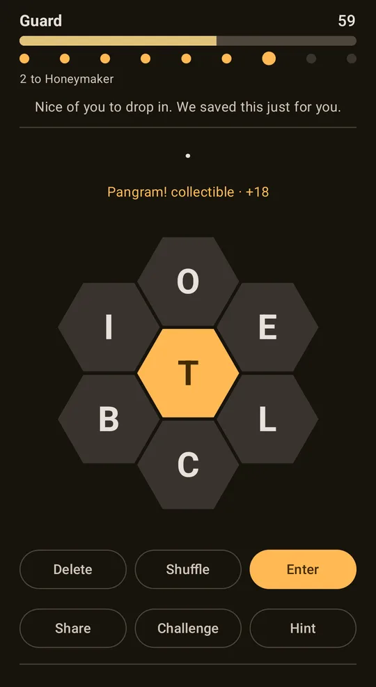 Honeycomb: Daily Word Puzzle on Google Play, screen 1